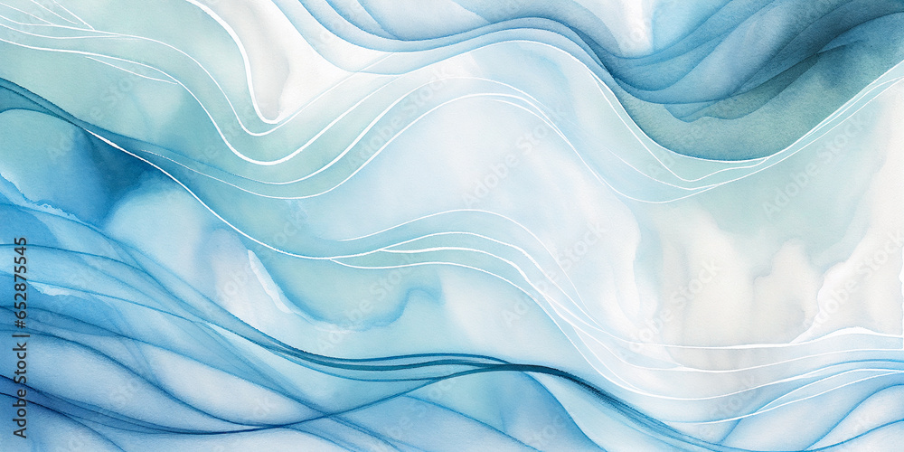 Blue wave abstract winter snow ink background for copy space text. Teal wavy watercolor texture in flowing motion. Snowy winter holiday season or ocean water wave illustration for mobile web backdrop Blue wave abstract winter snow ink background for copy space text. Teal wavy watercolor texture in flowing motion. Snowy winter holiday season or ocean water wave illustration for mobile web backdrop