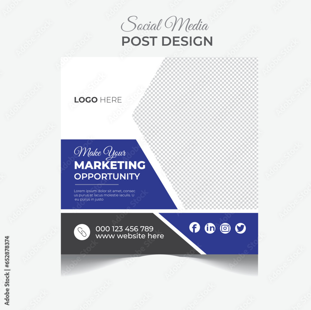 Fototapeta premium Modern company business social media post design, Corporate business social media post design