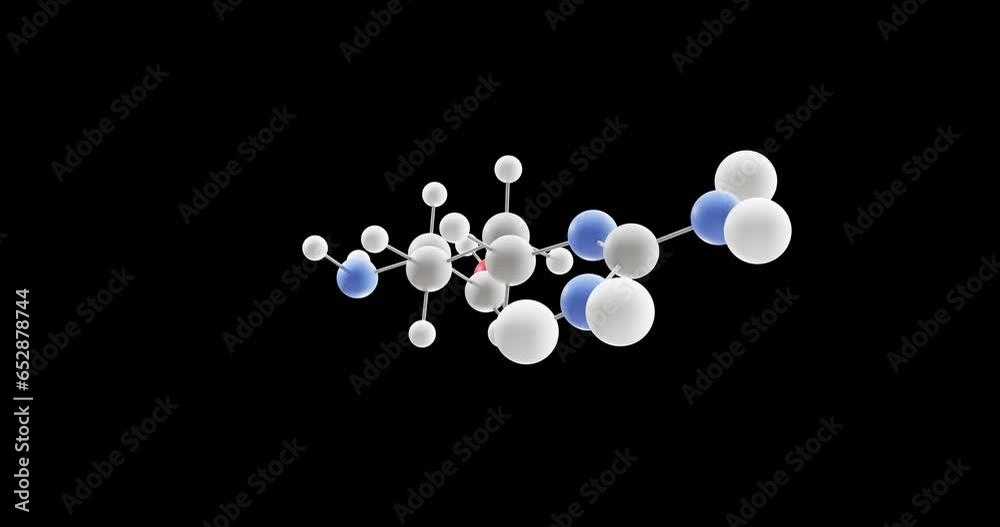 Arginine molecule, rotating 3D model of amino acid, looped video with alpha channel Arginine molecule, rotating 3D model of amino acid, looped video with alpha channel