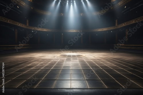 Fotomurale Empty stage background concert hall theatre podcast dance floor.