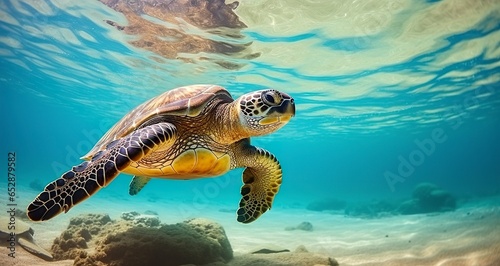 Photo of Sea turtle in the Galapagos island. © Md