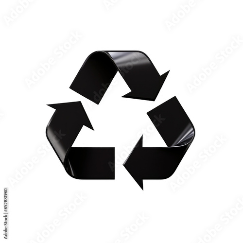 black recycling symbol isolated on transparent background - sustainability and recycling concept