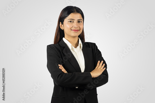 Beautiful and Happy Smiling Asian Young Girl from Nepal giving several gestures in a formal dress