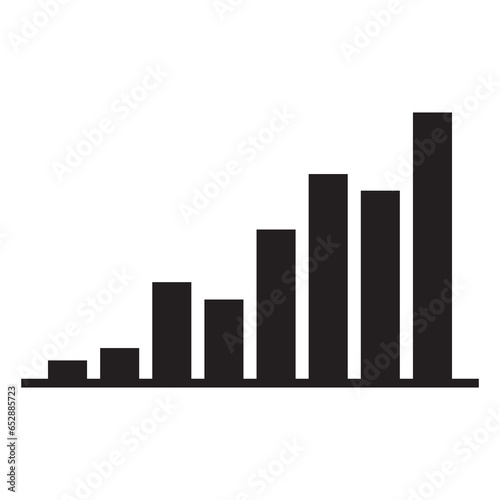 growing graph  bar chart  Flat icon isolated on the transparent background  flat design vector illustration.