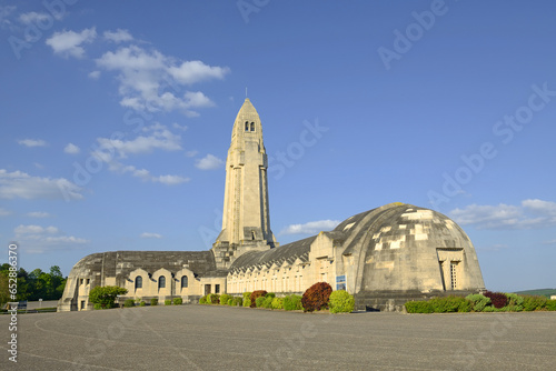 Douaumont ossuary, monument erected in memory of the soldiers who died in 1916 during the Battle of Verdun. Meuse, France