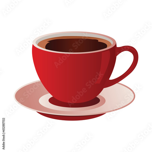 Red Coffee Cup on White Background