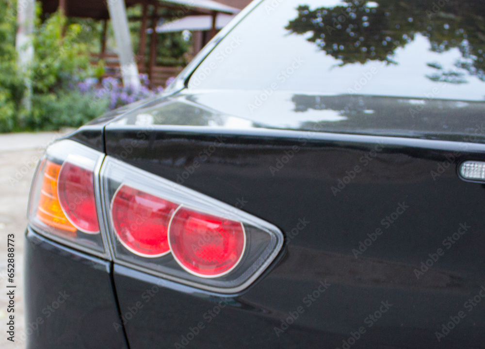 Car headlight closeup. Photo of a car headlight, turn signal light and