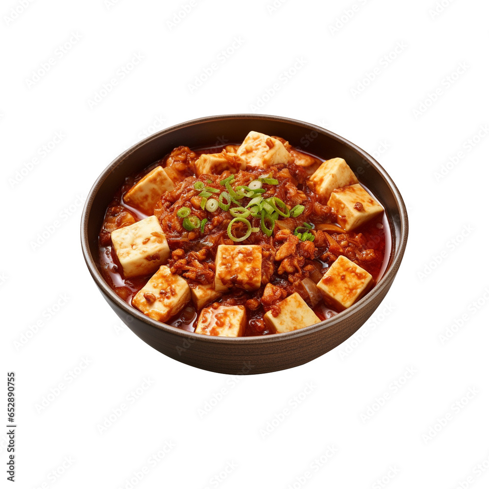 Bowl of Mapo Tofu on Transparent Background