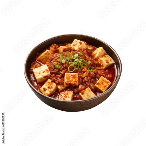 Bowl of Mapo Tofu on Transparent Background