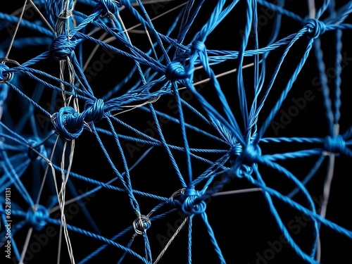 Technological Interdependence A Close Up View of Wired Connections. AI Generated.