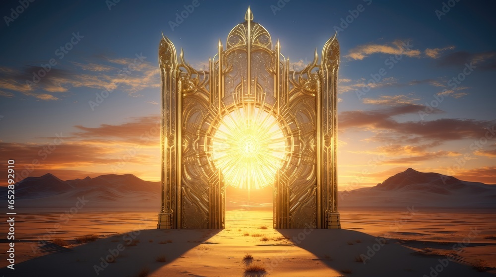Gate to Another Universe. A Portal to Uncharted Realms and Dimensions - obrazy, fototapety, plakaty 