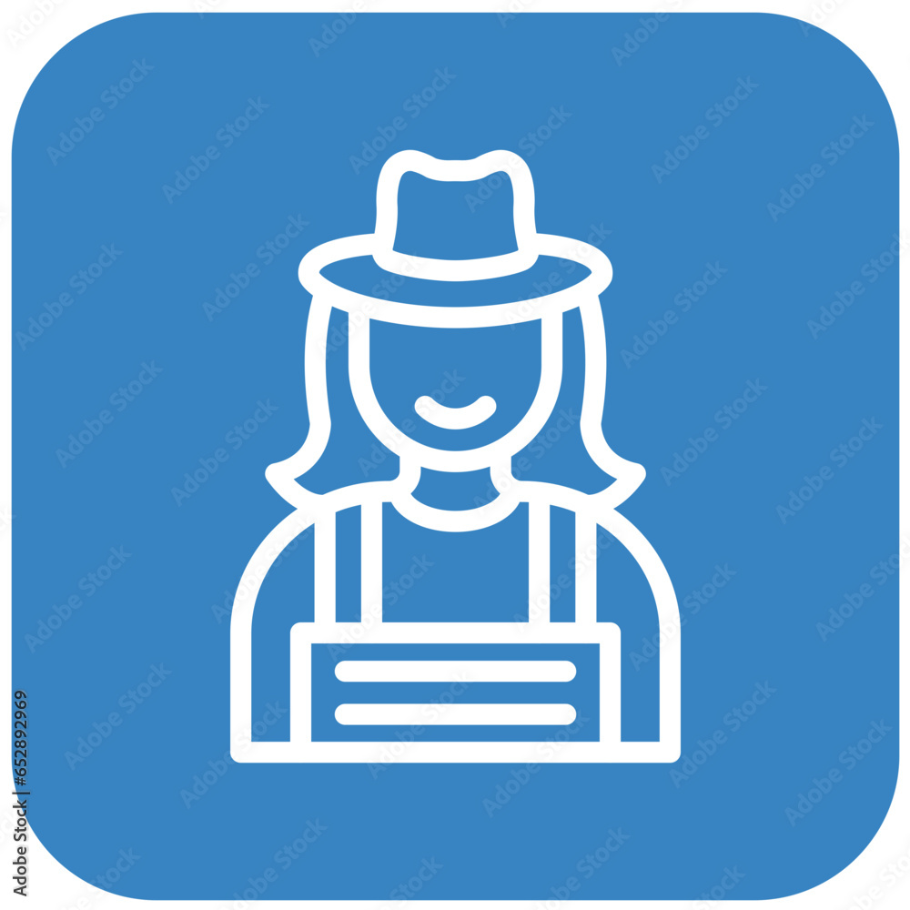 Lady Farmer Vector Icon Design Illustration Lady Farmer Vector Icon Design Illustration