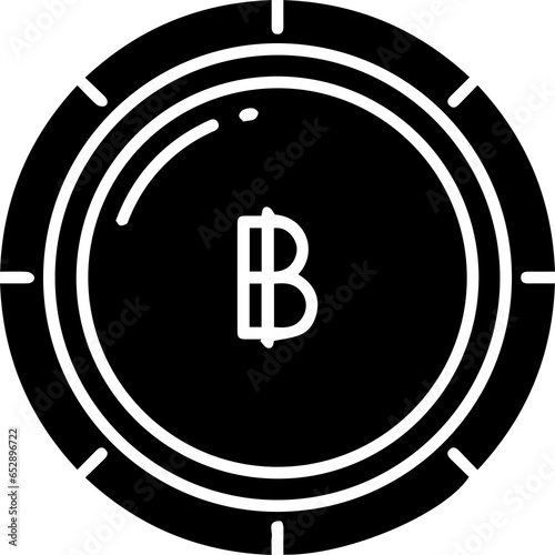 Electronic coin or bitcoin or crypto currency icon isolated on white background photo