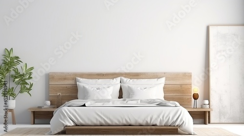 Luxury modern bedroom suite interior design concept. AI generated image