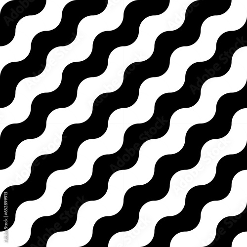 Seamless diagonal wavy lines. Jagged stripes. Surface pattern design with sine waves ornament. Repeated slant curves wallpaper. Circular waveforms motif. Striped image. Digital paper. Linear vector.