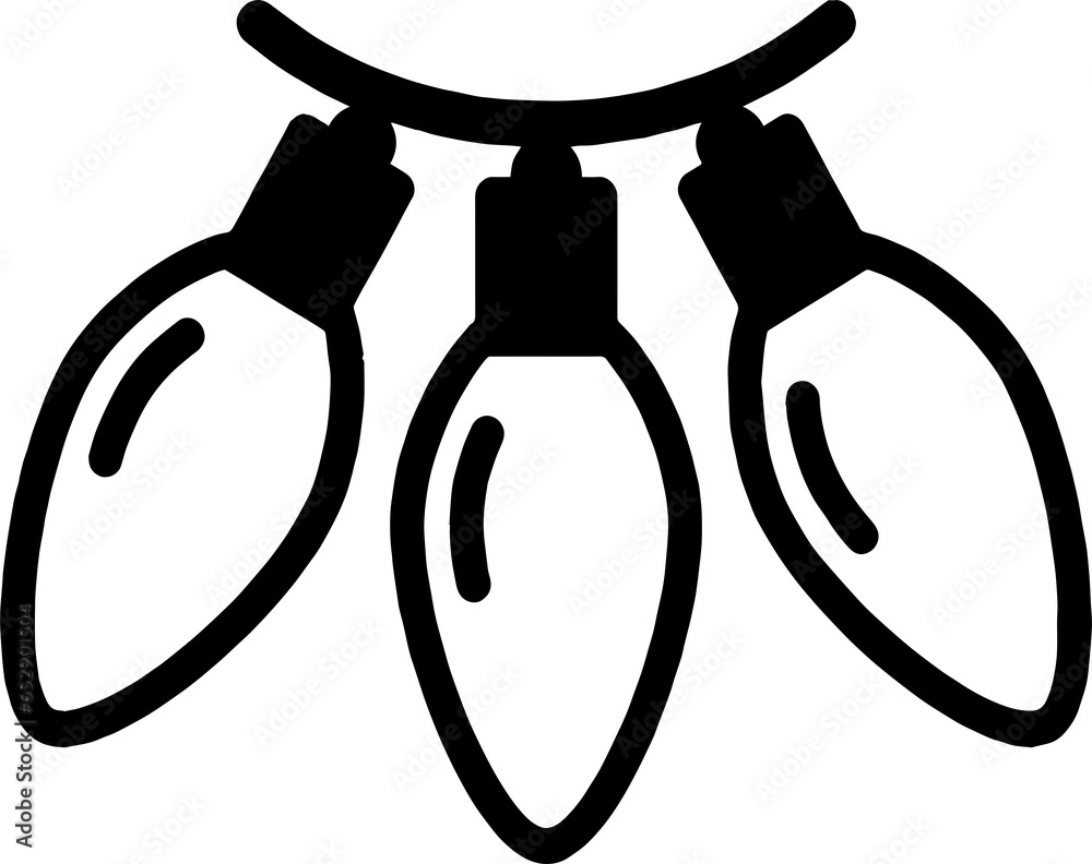 Fairy lights or Christmas decoration lights icon isolated on transparent background Fairy lights or Christmas decoration lights icon isolated on transparent background