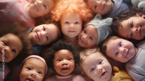 A group of children laying on top of each other