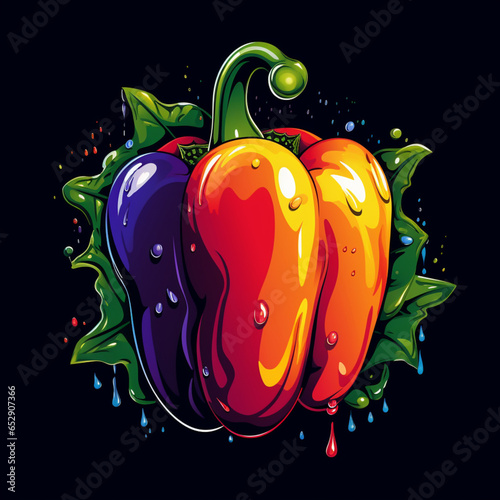 kolorowy, bajkowy owoc papryki