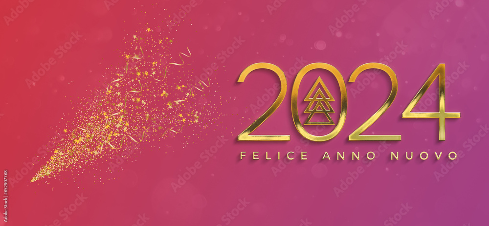 Naklejka premium happy new year. italian greeting