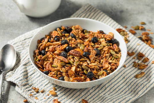 Healthy Homemade Blueberry Granola Breakfast Cereal © Brent Hofacker