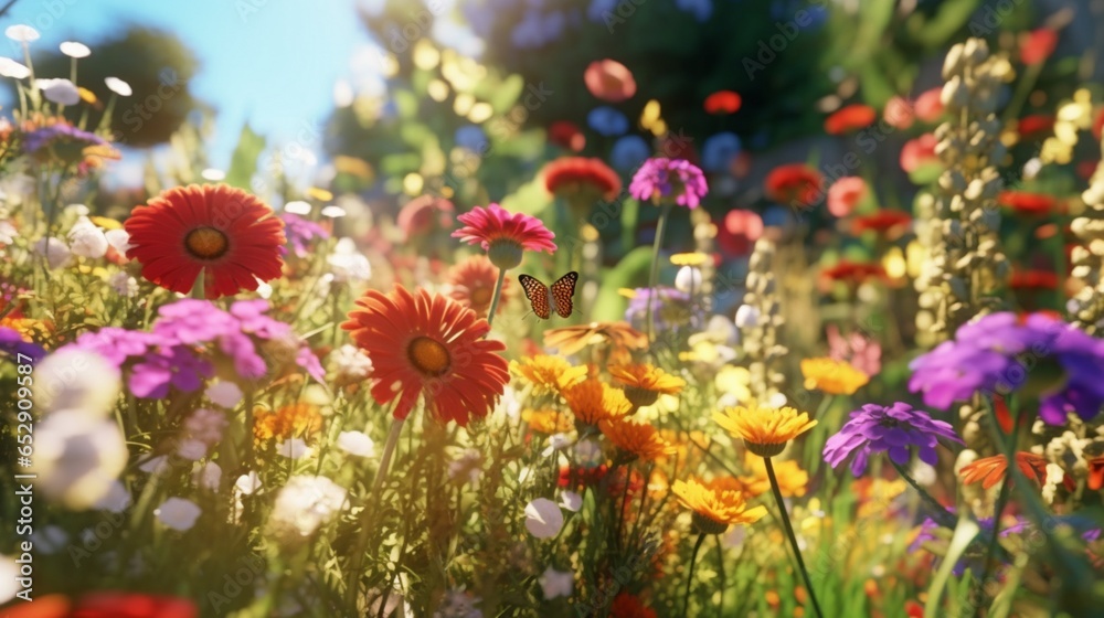 flower garden celebration joyful happy.Generative AI flower garden celebration joyful happy.Generative AI