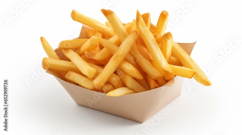 French fries isolated on white background.Generative AI
