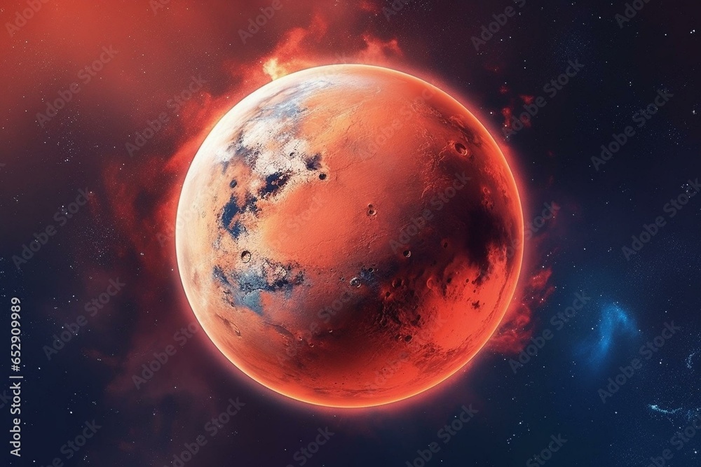adorable red planet. Generative AI