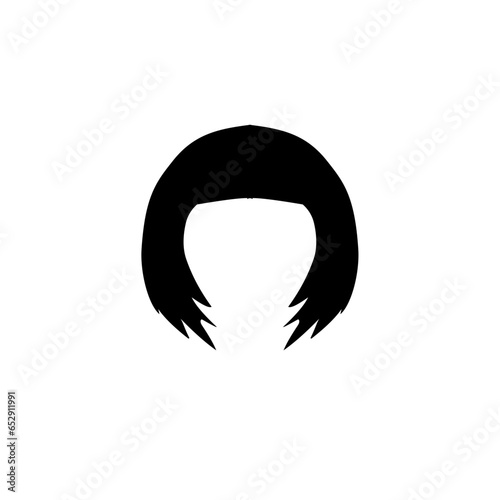 Woman black hair wigs Illustration 
