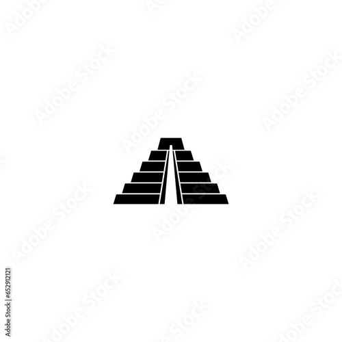 Maya pyramid icon for web design isolated on white background
