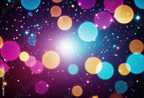 Abstract colorful bokeh background with sparkling disco glitter lights. 
