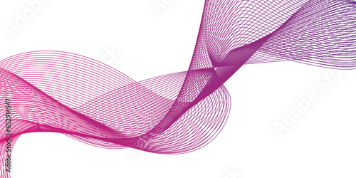 Abstract wavy lines flowing curve pink gradient color on transparent background. Abstract white background colorful lines. modern wavy stripes on white background isolated.