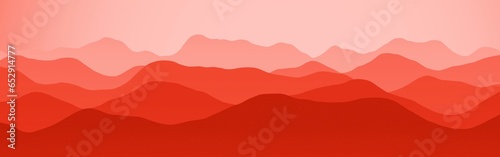 amazing red mountains in the sunrise computer graphic backdrop illustration