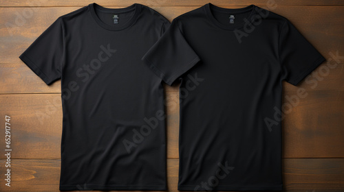 Photo black tshirts with copy space to mocup