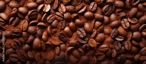 Closeup of a background with a textured coffee grind used as a banner