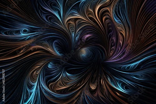 abstract fractal background with glowing lines © AI artistic beauty