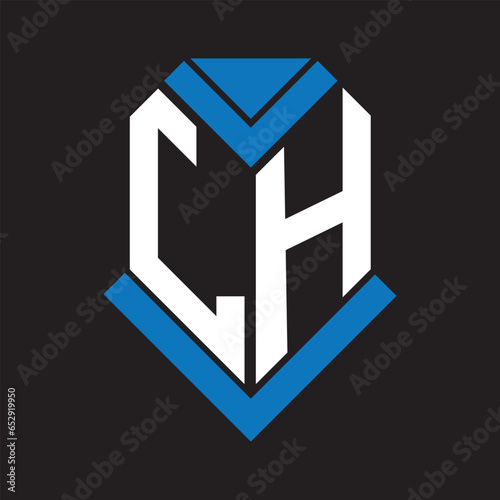 LH letter logo design on Black background. LH creative initials letter logo concept. LH letter design.
 photo