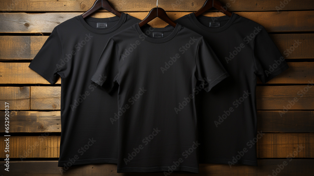 Photo black tshirts with copy space to mocup