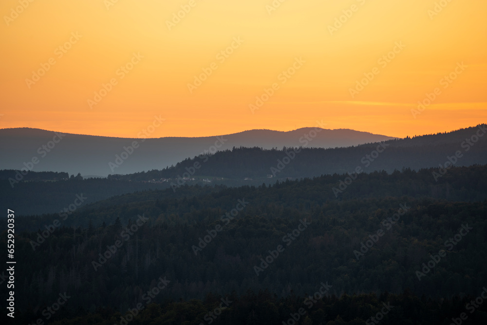 Sonnenuntergang im Nationalpark Bayerischer Wald