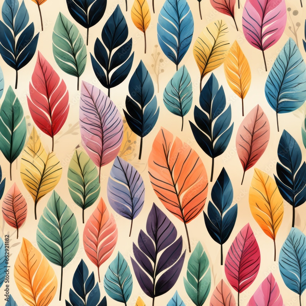 Multicolored autumn leaves