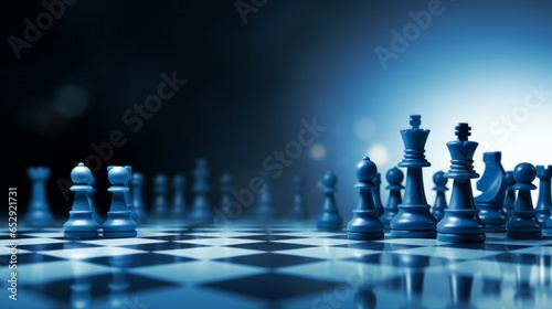 Business Strategy in Motion: Chess Board and Pieces