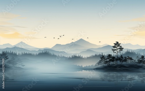 Peaceful Mind  Capturing Tranquility at a Serene Lake with Mountains