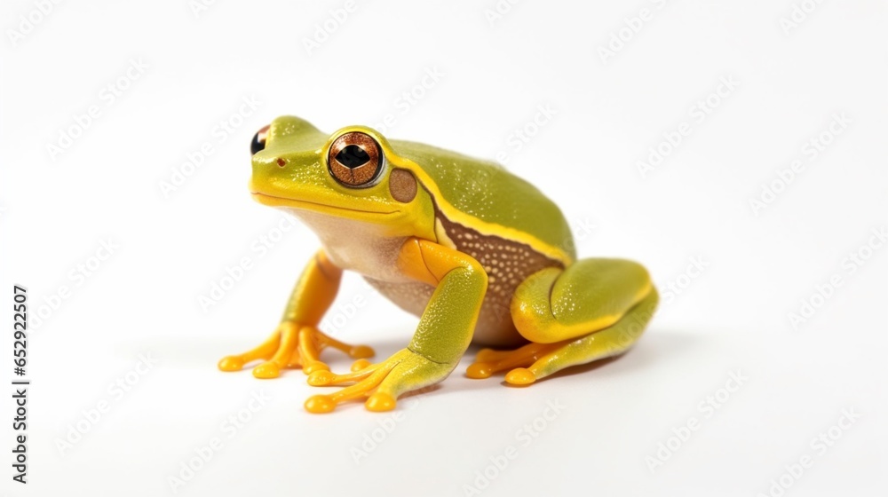 Naklejka premium Golden eyed tree frog Trachycephalus resinifictrix.Generative AI