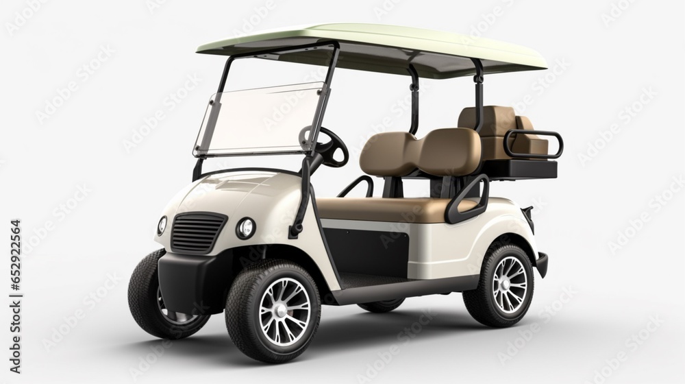 golf cart realistic isolated white background.Generative AI