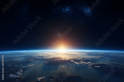 The Sun Rising Over Earth From Space