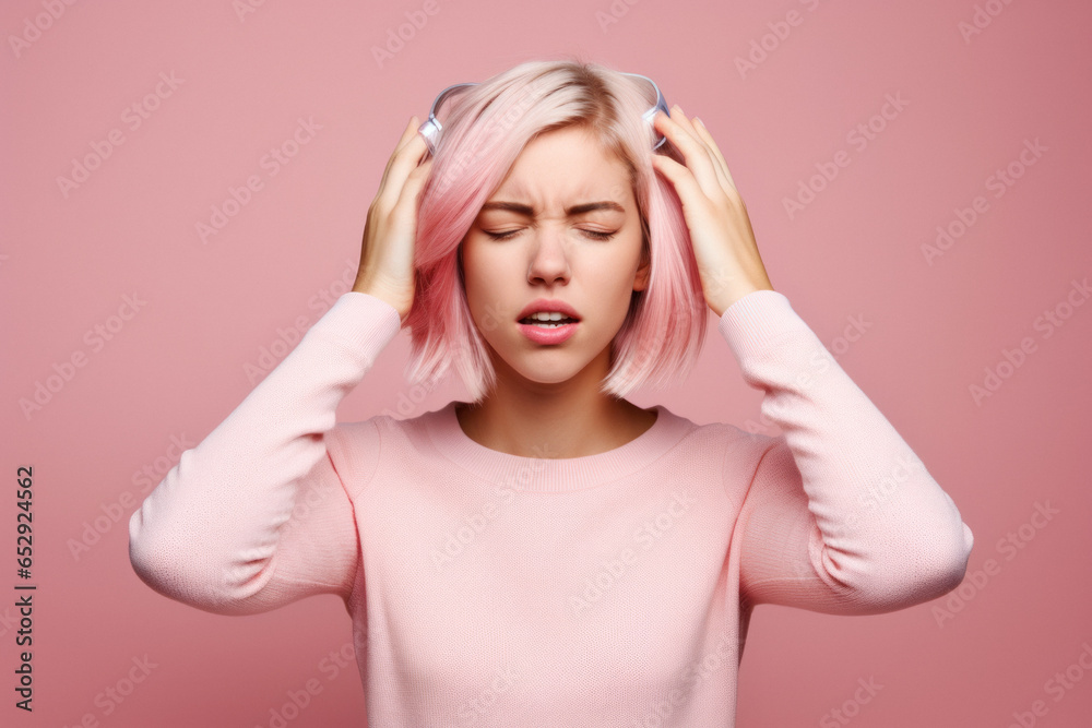 woman with headache woman with headache