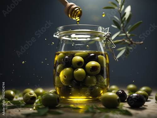 Olive oil and olives