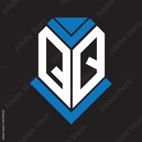 QQ letter logo design on black background. QQ creative initials letter logo concept. QQ letter design.
