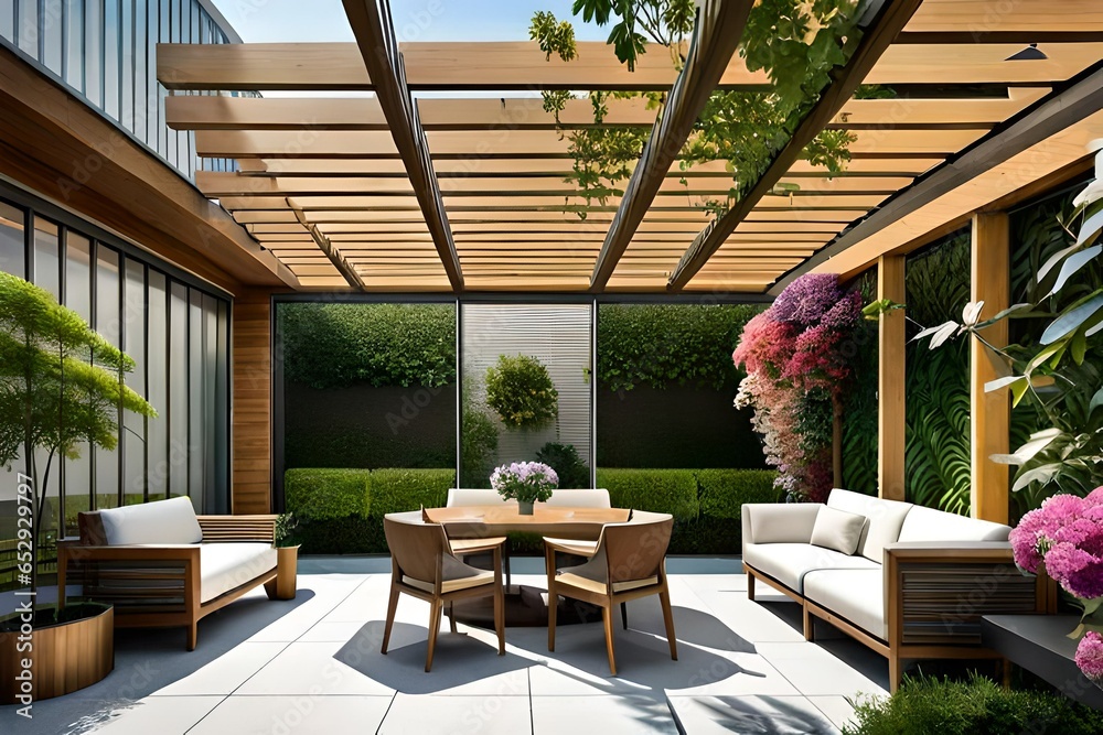 Fototapeta premium living room with a patio