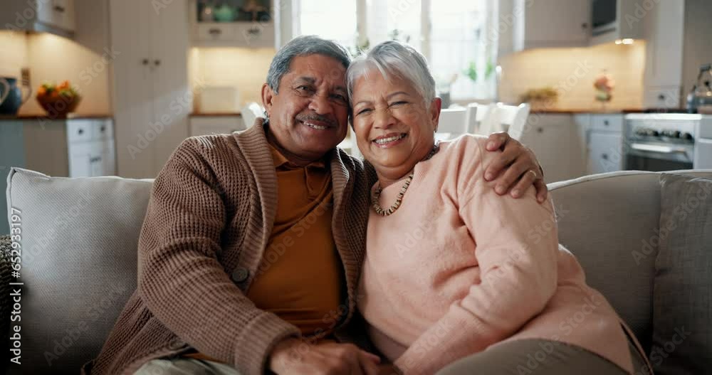 Home, hug and senior couple with a smile, funny and retirement with bonding, relationship and marriage. Romance, elderly man and old woman embrace, relax and humor with commitment, romantic and laugh Home, hug and senior couple with a smile, funny and retirement with bonding, relationship and marriage. Romance, elderly man and old woman embrace, relax and humor with commitment, romantic and laugh