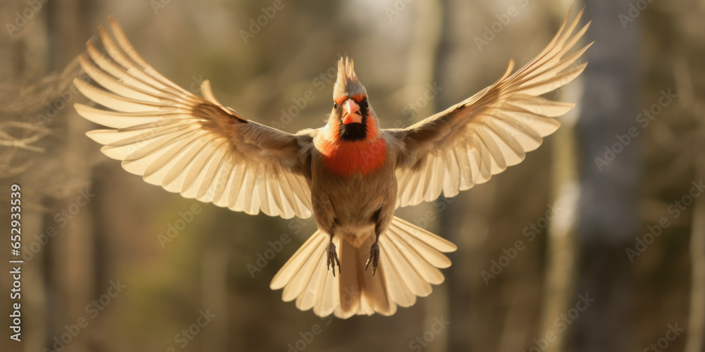 Northern Cardinal coming in for a landing Northern Cardinal coming in for a landing